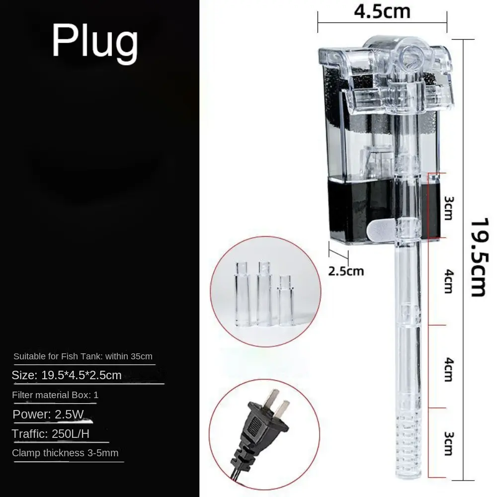 Water Purification USB/plug Submersible Filtration Wall Mounted Waterfall Fish Tank Filter Waterfall Suspension Three in One