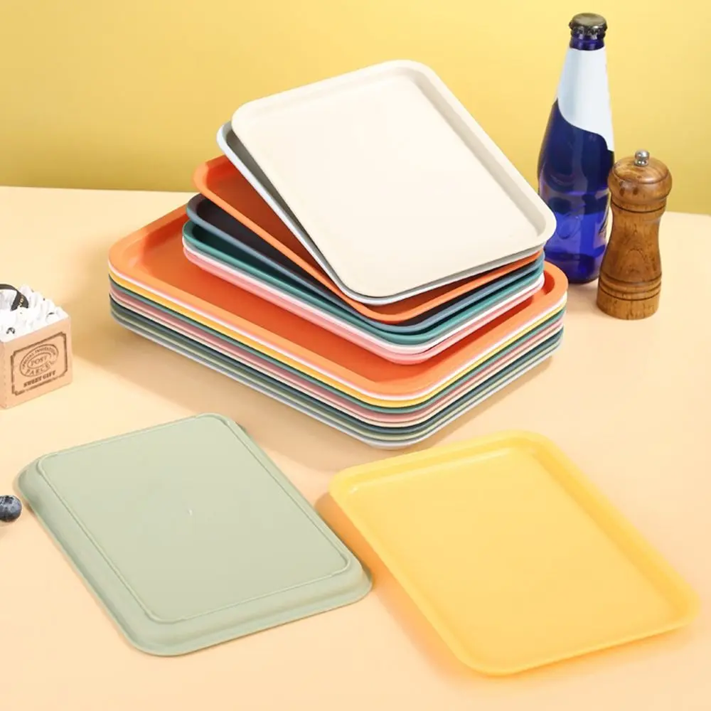 Plastic Tray Food Bread Pan Rectangular Storage Household Nordic PP Pallet Kitchen Supplies Hotel Service Tray
