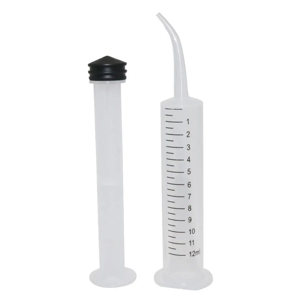 10pcs 12ml Plastic Syringe Needleless Syringe Elbow Syringe Bird Feeding Breast Feeding Medicine Feeder