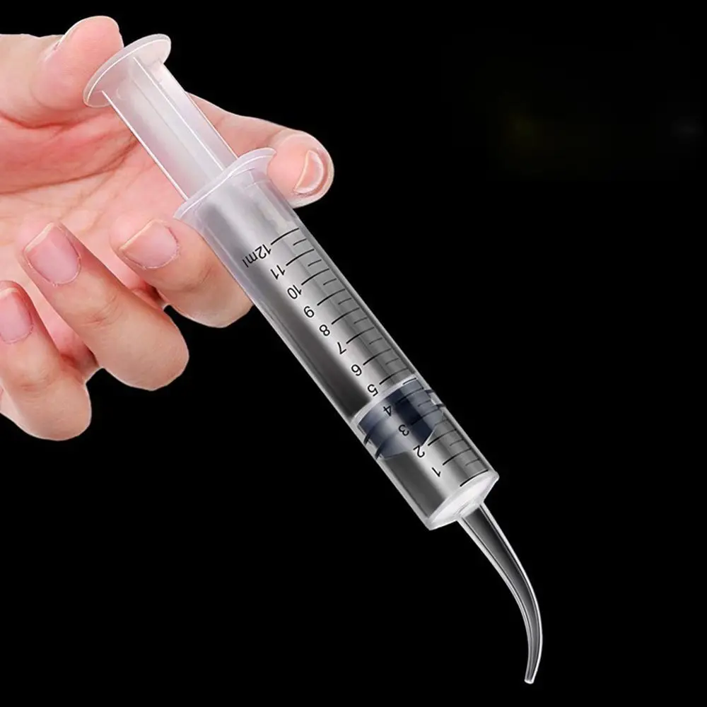10pcs 12ml Plastic Syringe Needleless Syringe Elbow Syringe Bird Feeding Breast Feeding Medicine Feeder