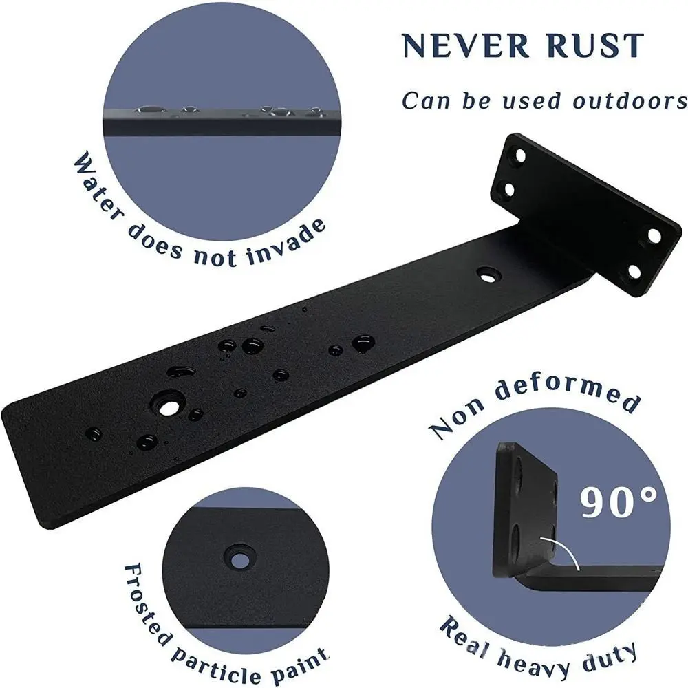 1/5 Inch Thicked  Invisible L Brackets for Shelves Support Floating Shelf Brackets Heavy Duty Cast Iron Shelves Brackets