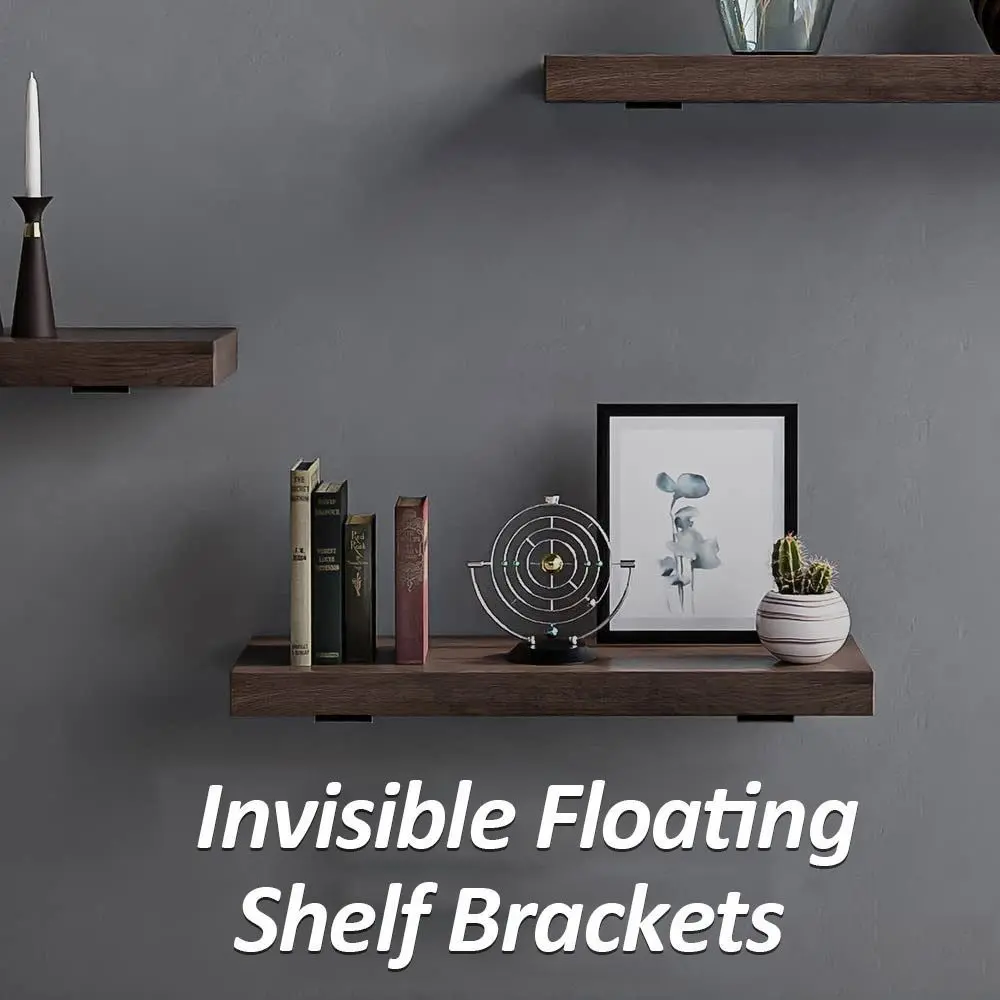 1/5 Inch Thicked  Invisible L Brackets for Shelves Support Floating Shelf Brackets Heavy Duty Cast Iron Shelves Brackets