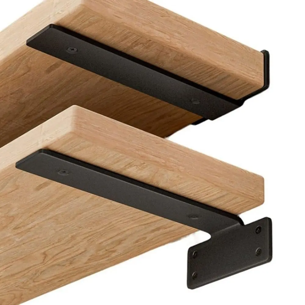 1/5 Inch Thicked  Invisible L Brackets for Shelves Support Floating Shelf Brackets Heavy Duty Cast Iron Shelves Brackets