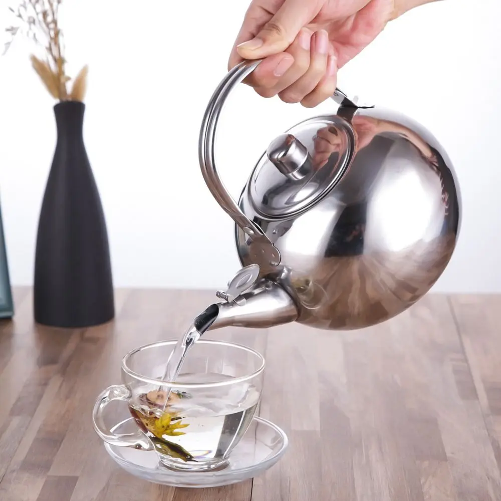 Stainless Steel Water Kettles Teapot Green Oolong Tea Jug With Infuser Filter Coffee Kettle Home Office Tea Coffee Tools