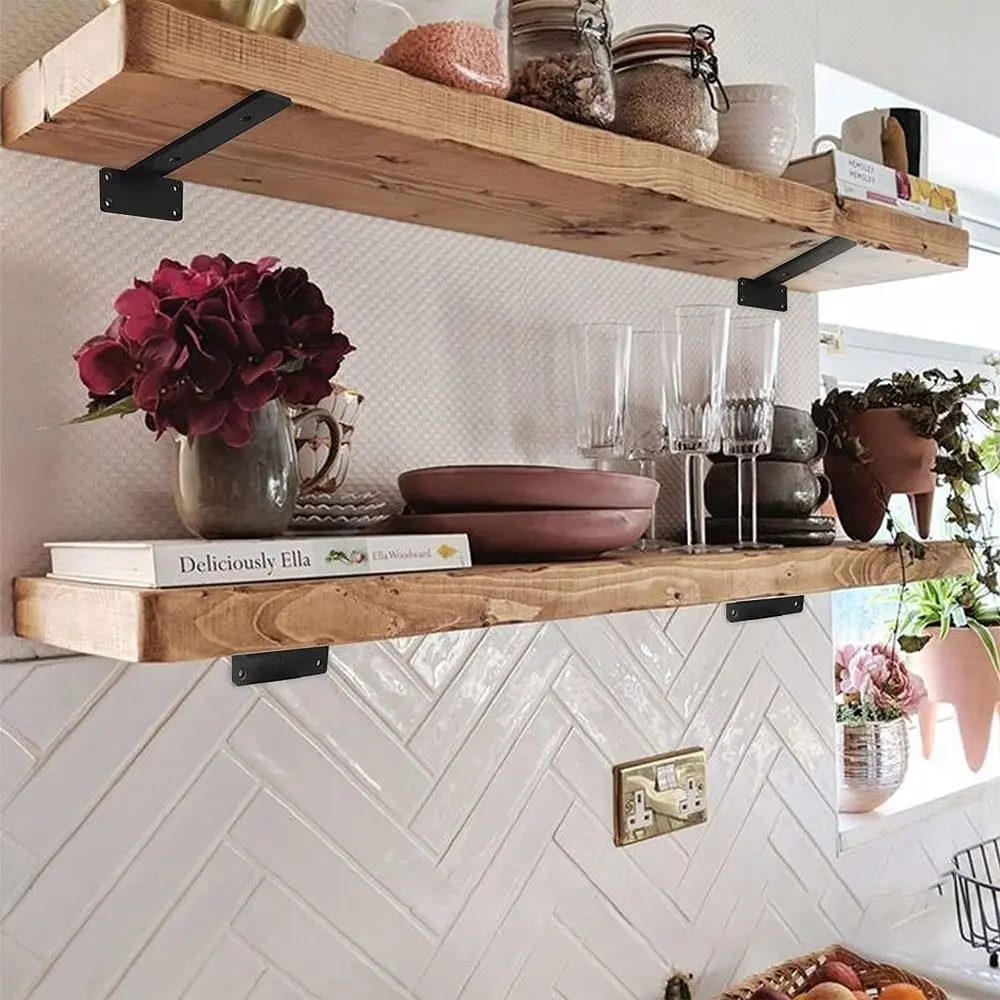 1/5 Inch Thicked  Invisible L Brackets for Shelves Support Floating Shelf Brackets Heavy Duty Cast Iron Shelves Brackets
