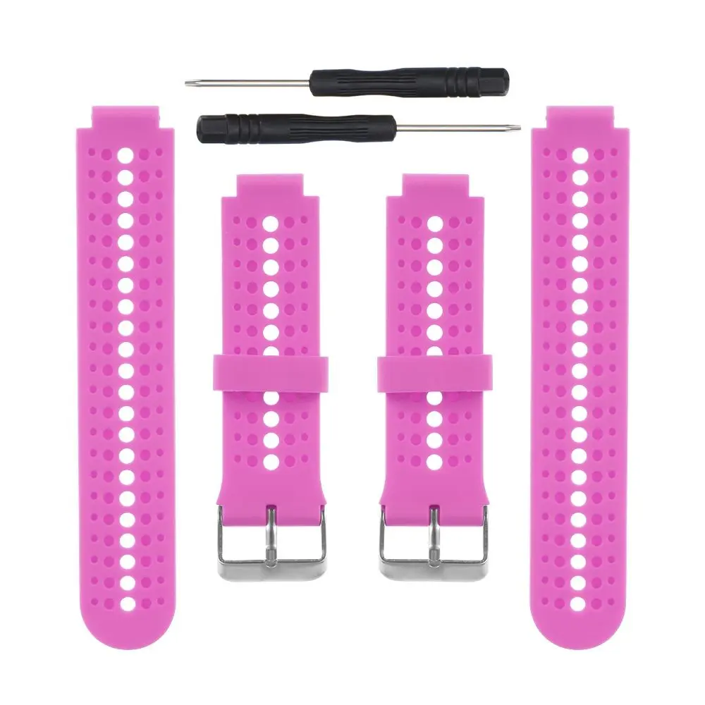 Silicone Watch Band Solid Color Wrist Strap Replacement For Garmin Forerunner 220/230/235/620/630/735