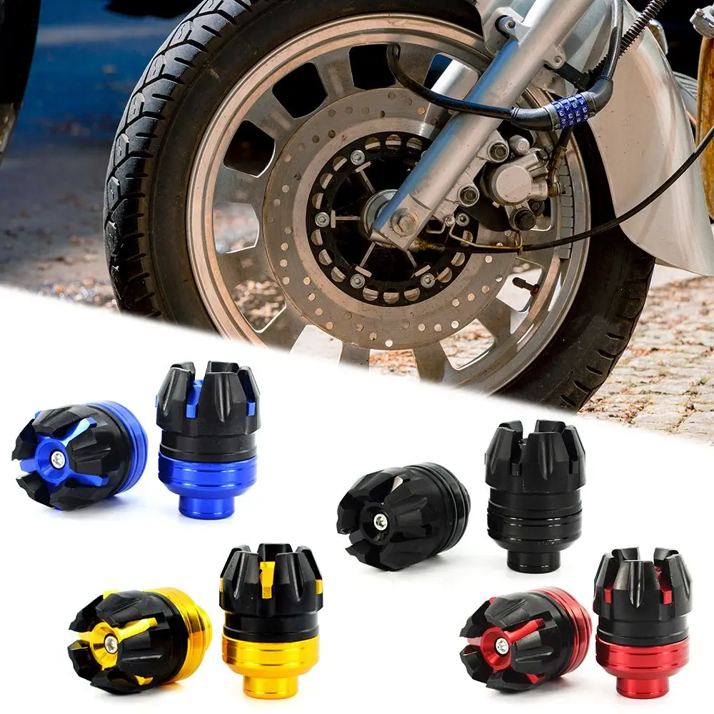 2Pcs Anti-Falling Frame Slider Protector Motorcycle Front Rear Fork Wheel Crash Protector Motorcycle Crash Protect Motocross