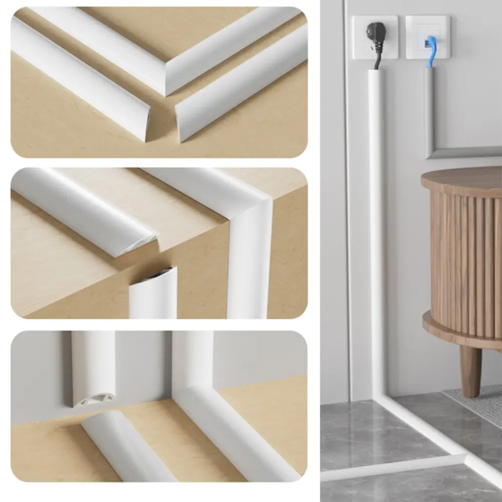 2CM Electric Wire Slot Cable Concealer Floor Cord Cover Self-Adhesive Cord Protector Extension Wiring Duct Cable Cover
