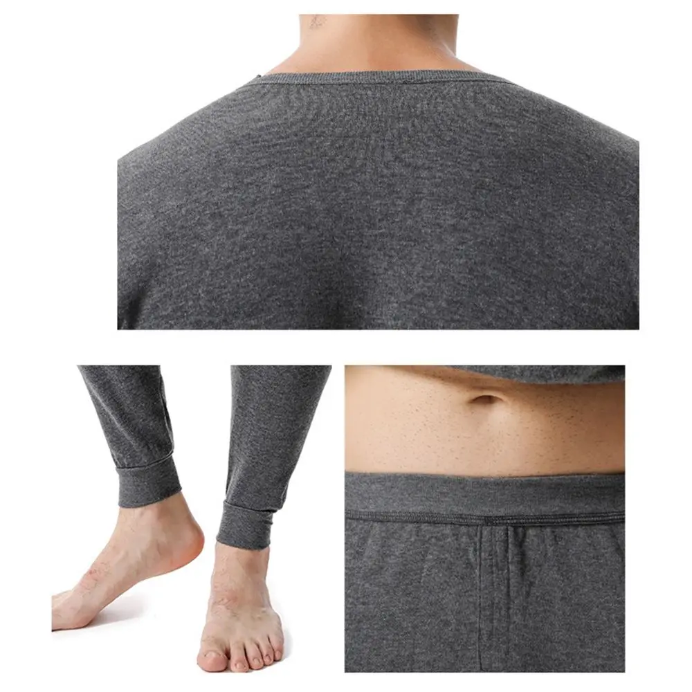 Men's Top & Bottom Set Thermal Underwear for Men Winter Soft Fleece Lined Long Johns Set Thermal Clothes