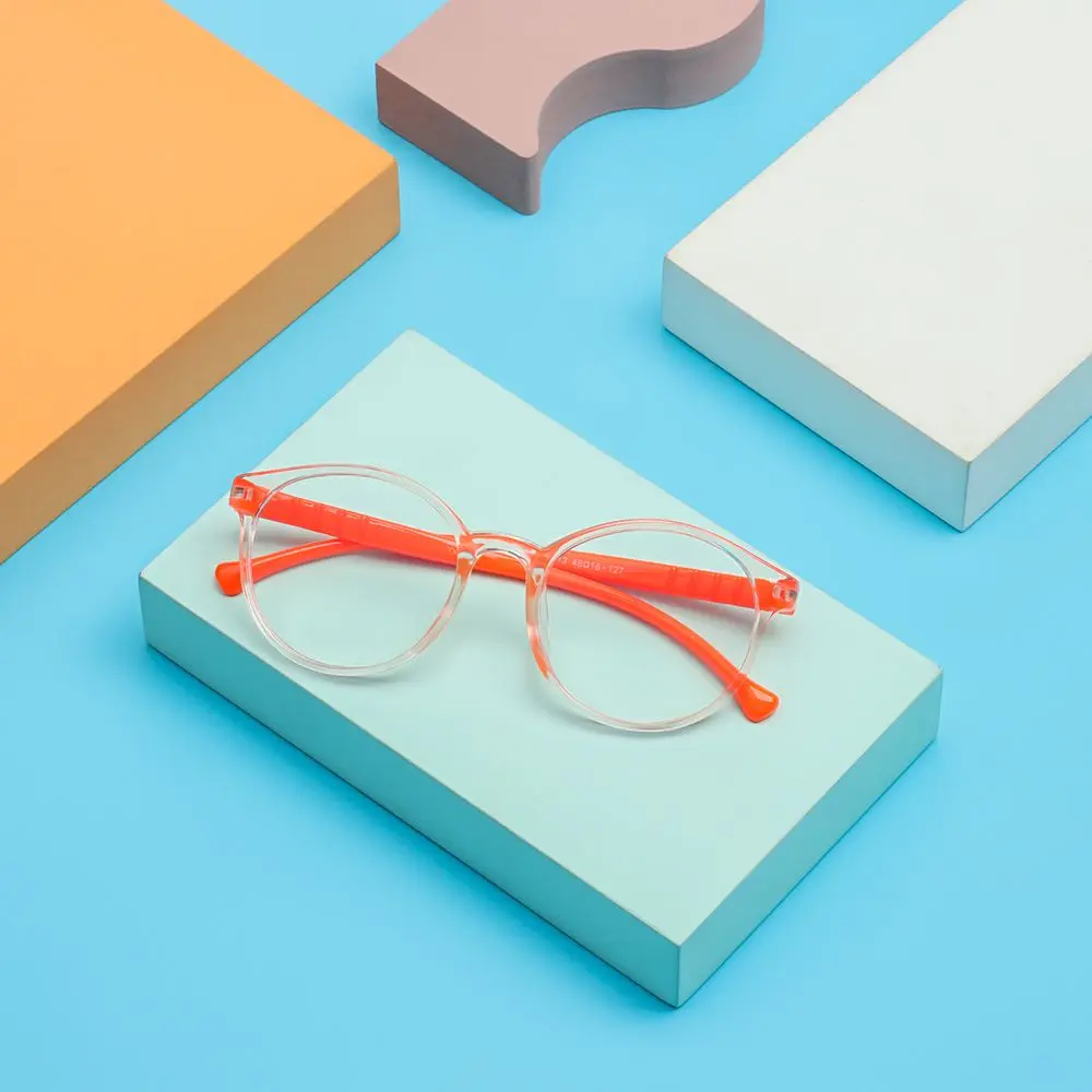 Children Square Computer Eyeglasses Blue Light Blocking Glasses Clear Lens Optical Glasses Transparent PC Soft Frame Kids UV400