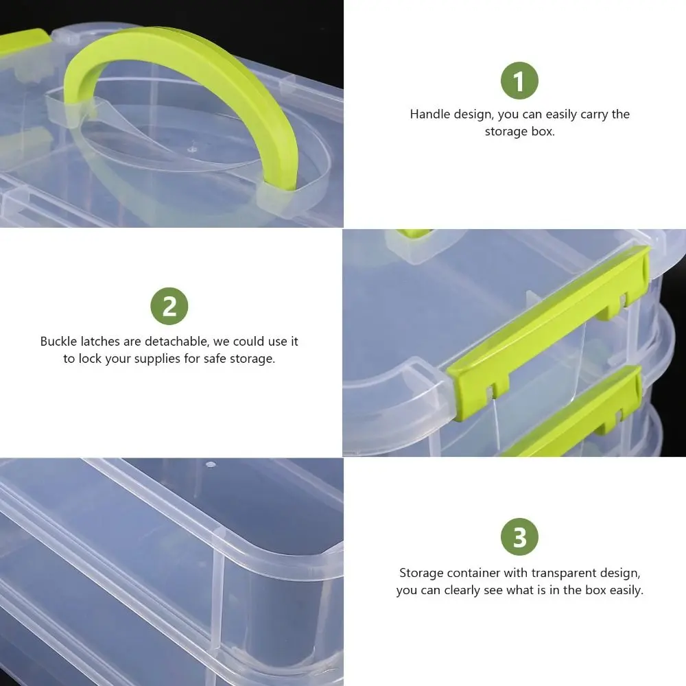 4 Layers Desk Storage Organizer 4-tiers Plastic Storage Box Stackable Transparent Box School Office Container Table Jewelry Box
