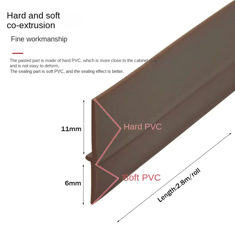 Self-Adhesive Dust-proof Strip Cabinet Door Seal Strip Gap Filling Suitable for Wardrobe and Cupboard Insect-proof