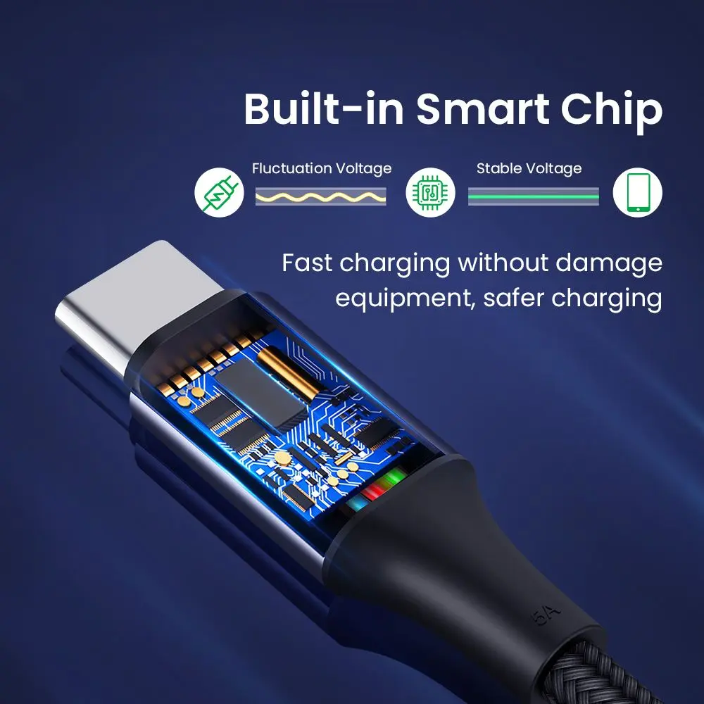 USB C to USB Type C Cable 100W PD Fast Charging Line Quick Charge 4.0 Right Angle Wire 90 Degree Data Cable