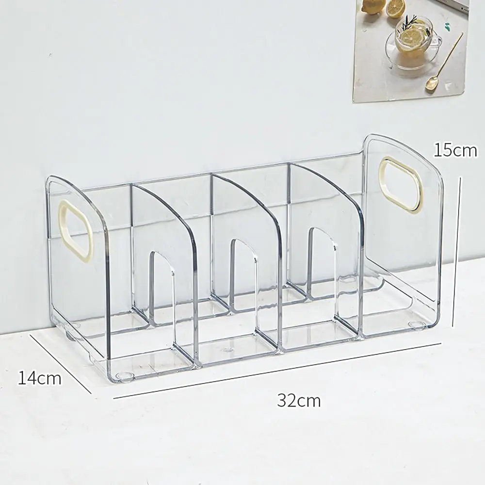 Plastic Desktop Book Holder Bookends Convenient Desk Organizer with Handle Desktop Sorting Rack Divided Book Stand