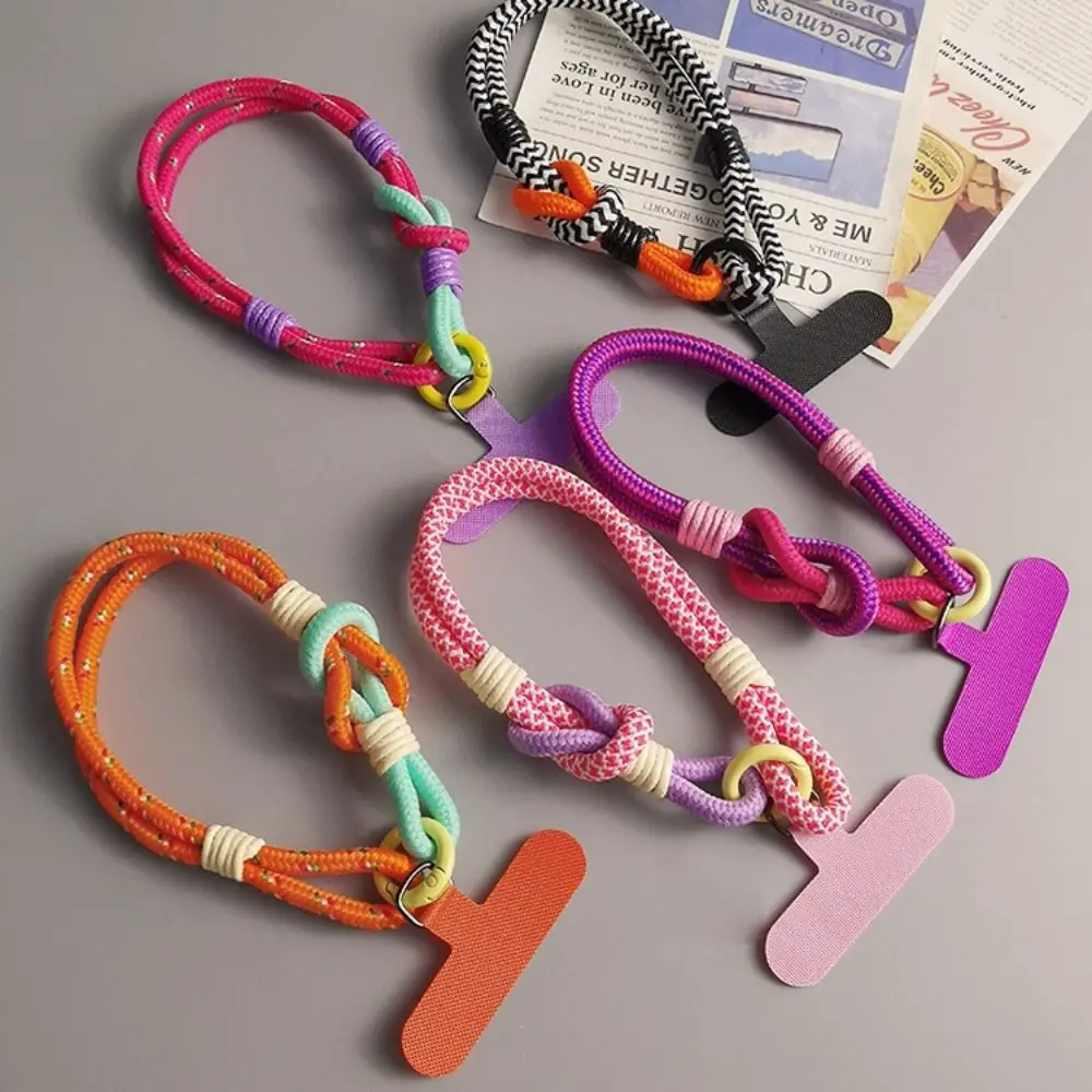 Cell Phone Detachable Rope Keychain Braided Mobile Phone Lanyard Strap Hanging Chain Ring Cord Wrist Strap