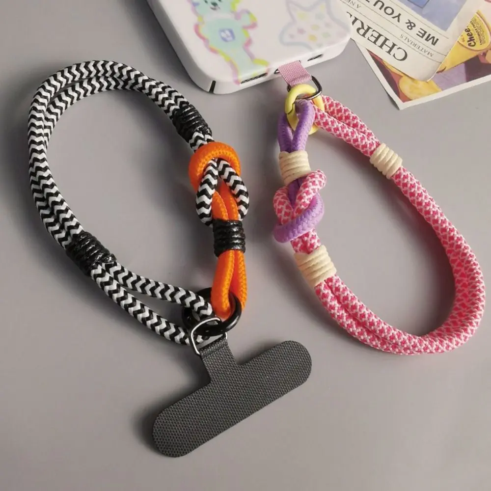 Cell Phone Detachable Rope Keychain Braided Mobile Phone Lanyard Strap Hanging Chain Ring Cord Wrist Strap