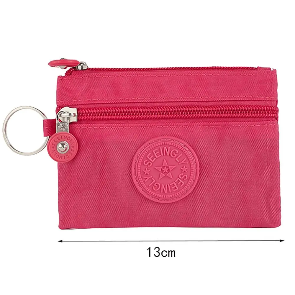 Canvas Waterproof Credit Card Holder Money Coin Purse Durable with Key Ring Wear-resistant Wallet Money Bag Male Female