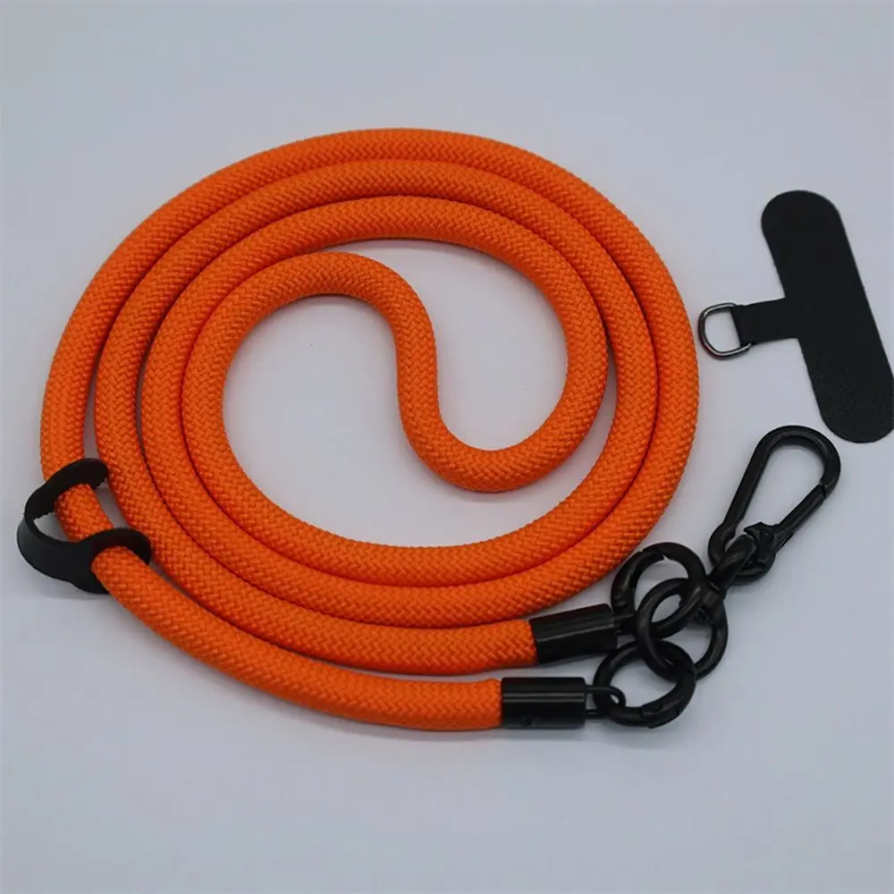 120cm Rotatable Clasp Rope Long Cross-body Lanyard Phone Case Adjustable Detachable Climbing Neck Strap Chain Cord with Patch