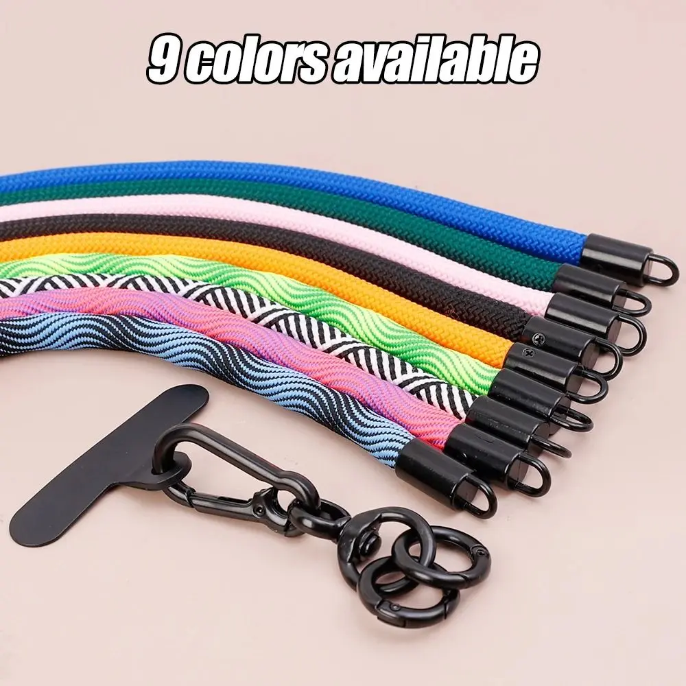 120cm Rotatable Clasp Rope Long Cross-body Lanyard Phone Case Adjustable Detachable Climbing Neck Strap Chain Cord with Patch