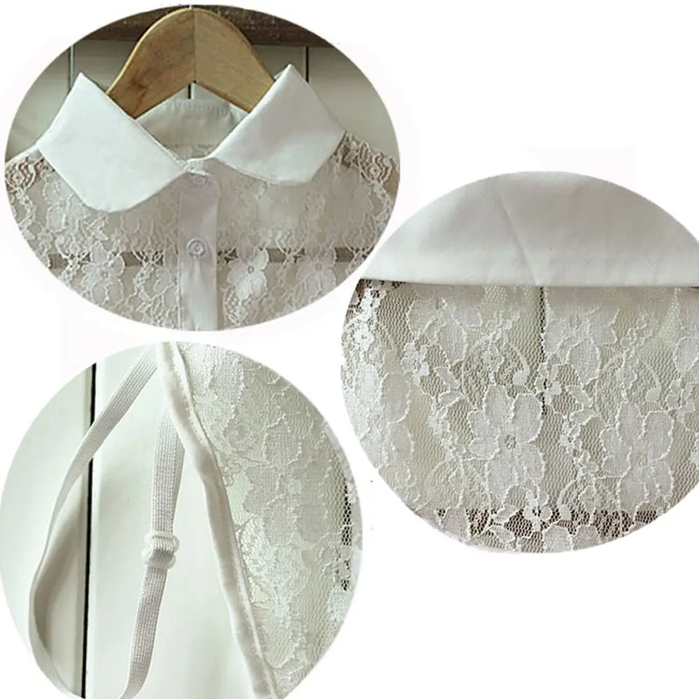 White & Black Blouse Detachable Collars False Collar Solid Shirt Lace False Collar Women Clothes Accessories