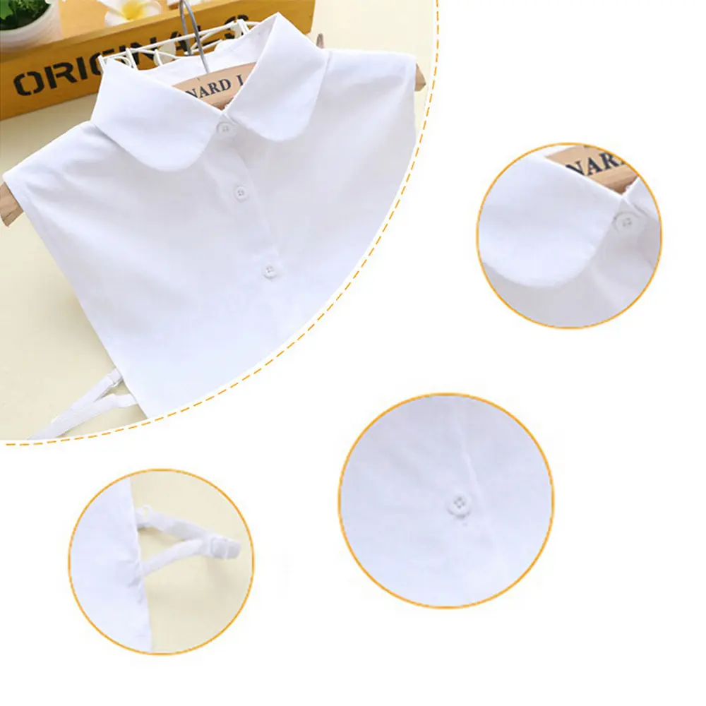 White & Black Blouse Detachable Collars False Collar Solid Shirt Lace False Collar Women Clothes Accessories
