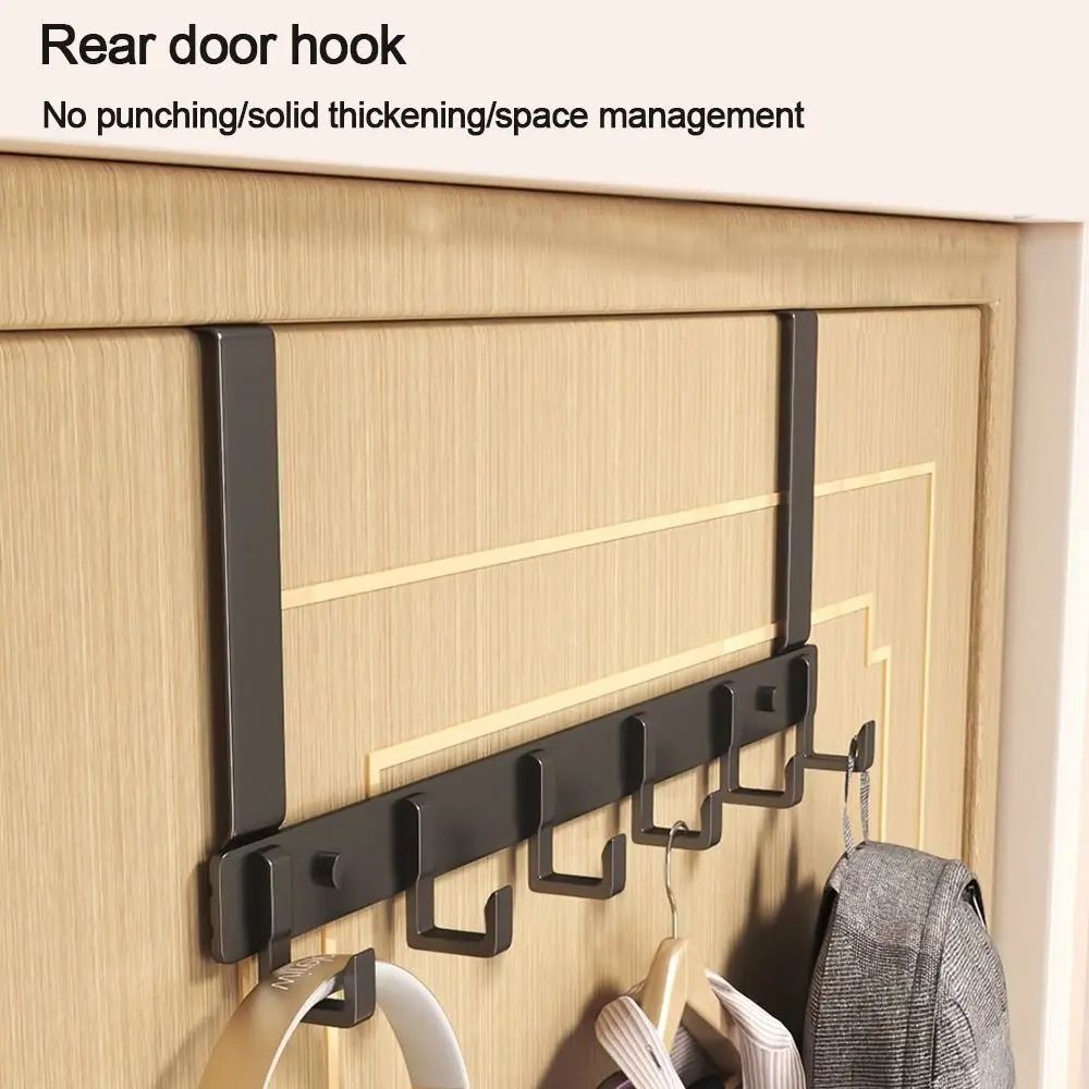 6 Hooks Clothes Coat Hat Towel Hanger Home Bathroom Organizer Rack Hooks Over The Door Kitchen Accessories Holder