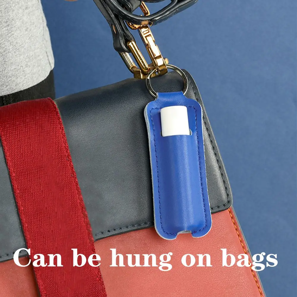 PU Lipstick Keychain Bag Gifts Lip Balm Case Keyring Bag Key Ring Holder Jewelry Accessories