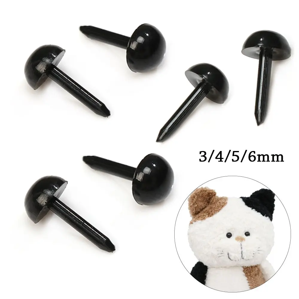 100pcs/bag Plastic Mini Black/Red Safety Round Nose Doll Animals Plush Doll Eyes for Doll for Teddy Dog Stuffed Accessories