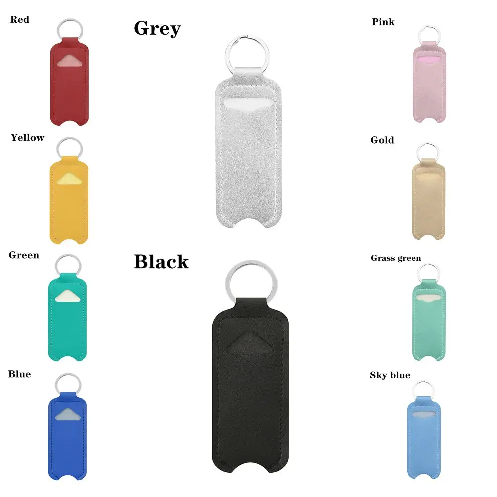 PU Lipstick Keychain Bag Gifts Lip Balm Case Keyring Bag Key Ring Holder Jewelry Accessories