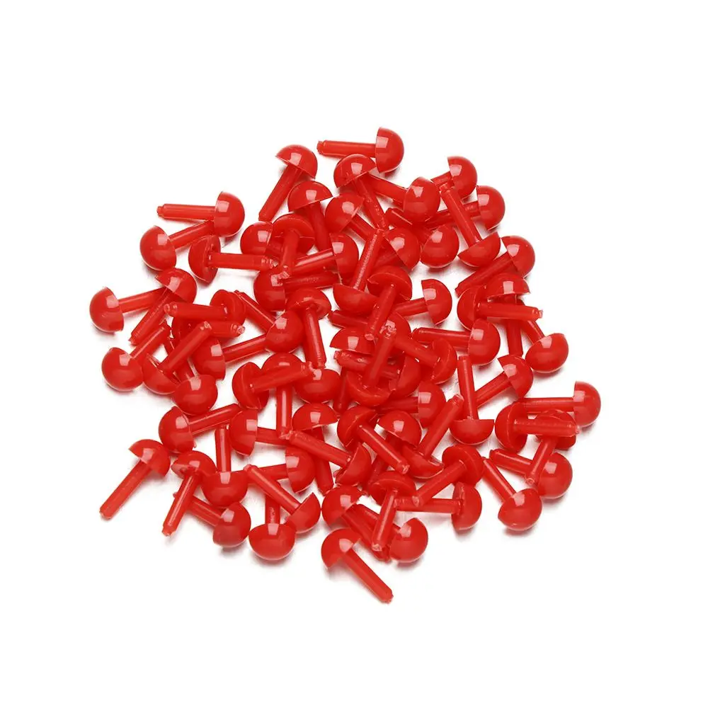 100pcs/bag Plastic Mini Black/Red Safety Round Nose Doll Animals Plush Doll Eyes for Doll for Teddy Dog Stuffed Accessories