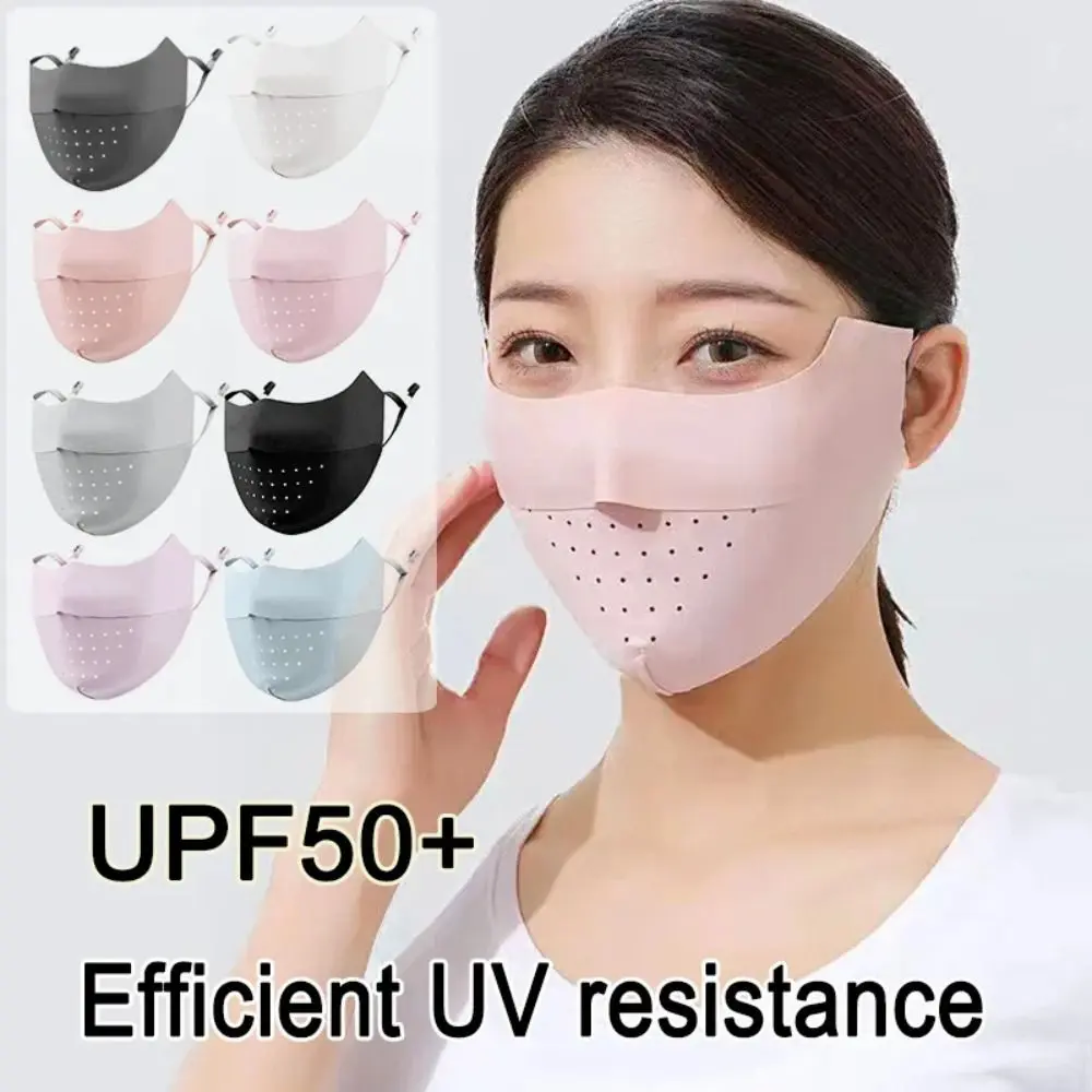 Running Cycling Sports Mask Ice Silk Face Mask Uv Sun Protection Summer Adjustable Breathable Men Women
