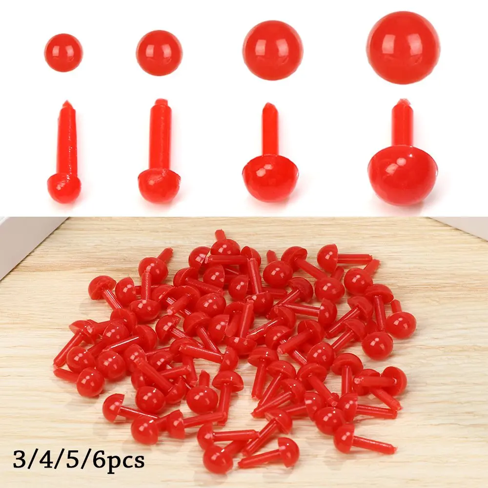 100pcs/bag Plastic Mini Black/Red Safety Round Nose Doll Animals Plush Doll Eyes for Doll for Teddy Dog Stuffed Accessories