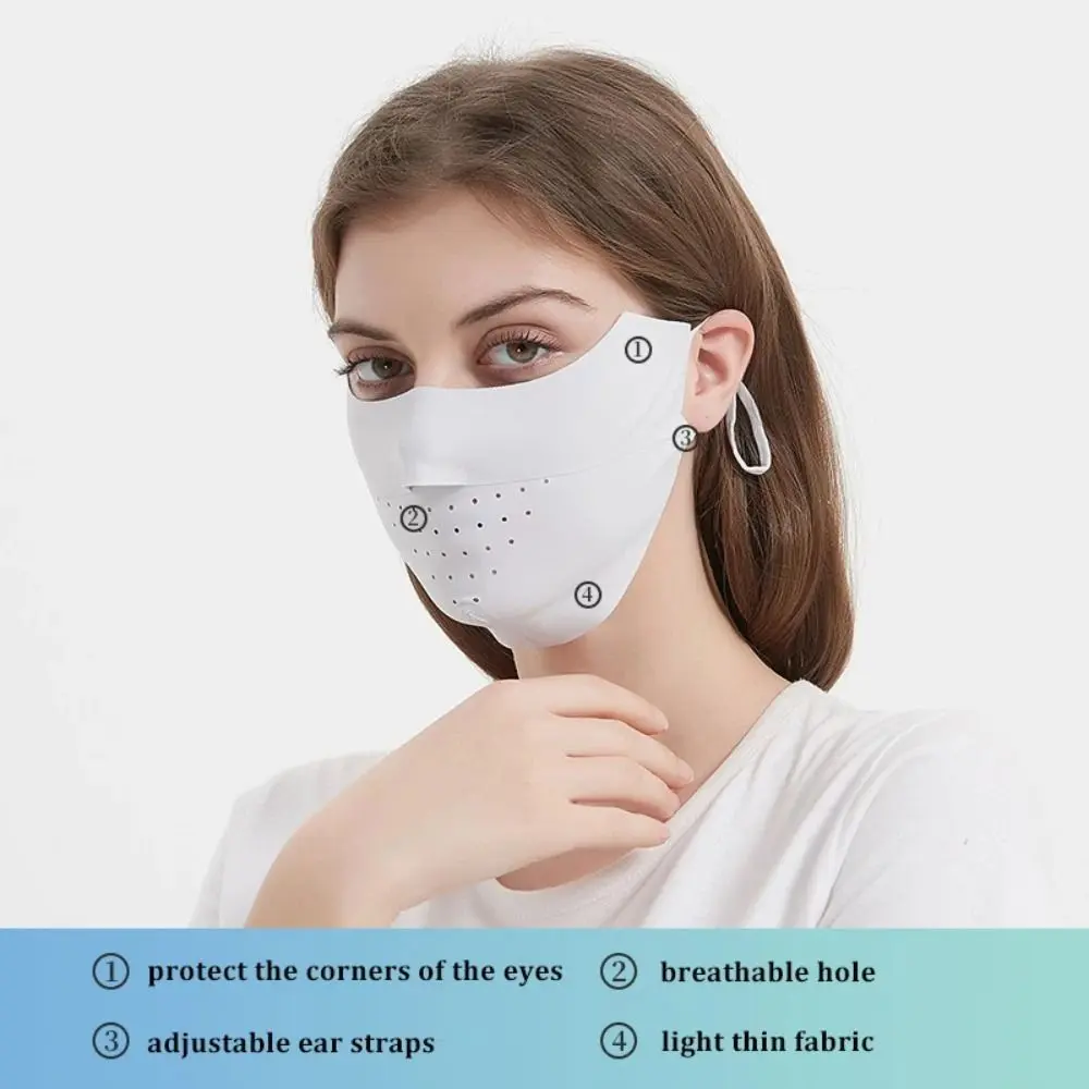 Running Cycling Sports Mask Ice Silk Face Mask Uv Sun Protection Summer Adjustable Breathable Men Women