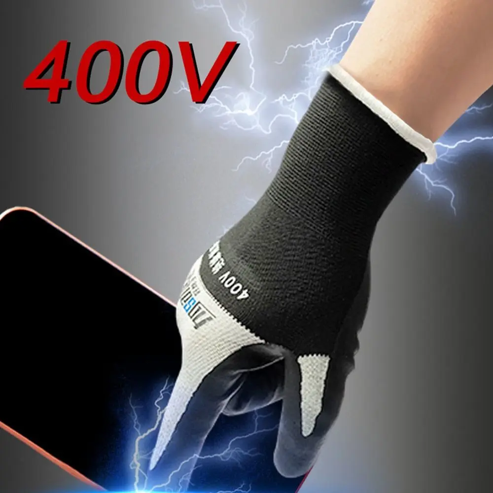 Work Safe Gloves Ultrathin Electrician Insulating Gloves Withstanding Voltage 400V/500V Rubber Touch Screen Insulation Glove