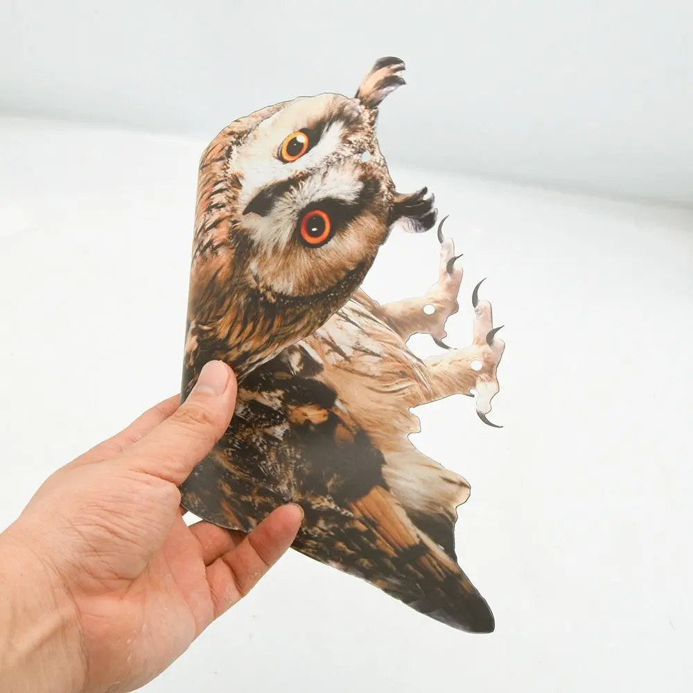 Fake Bird Repellent Waterproof Bird Repel Scare Devices Decoration Wind Chime Owl Scarecrow Bird Repeller with Bells Hanging