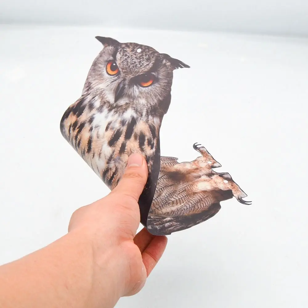 Fake Bird Repellent Waterproof Bird Repel Scare Devices Decoration Wind Chime Owl Scarecrow Bird Repeller with Bells Hanging