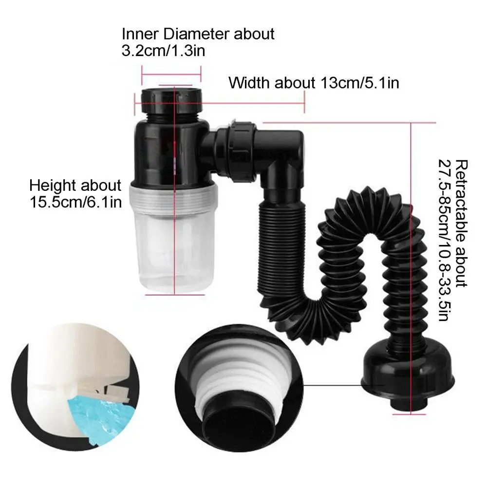 Kitchen Home Sink Hose Sink Strainer Drain Sink Deodorant Launch Pipeline Accessories Pipe Plumbing Washbasin Accessories