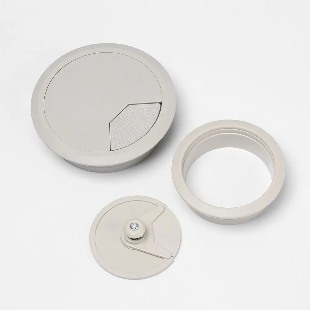 PC Computer Desk Round Wire Tidy Grommet 60/80mm Desk Table Plastic Cable Hole Cover Organizer
