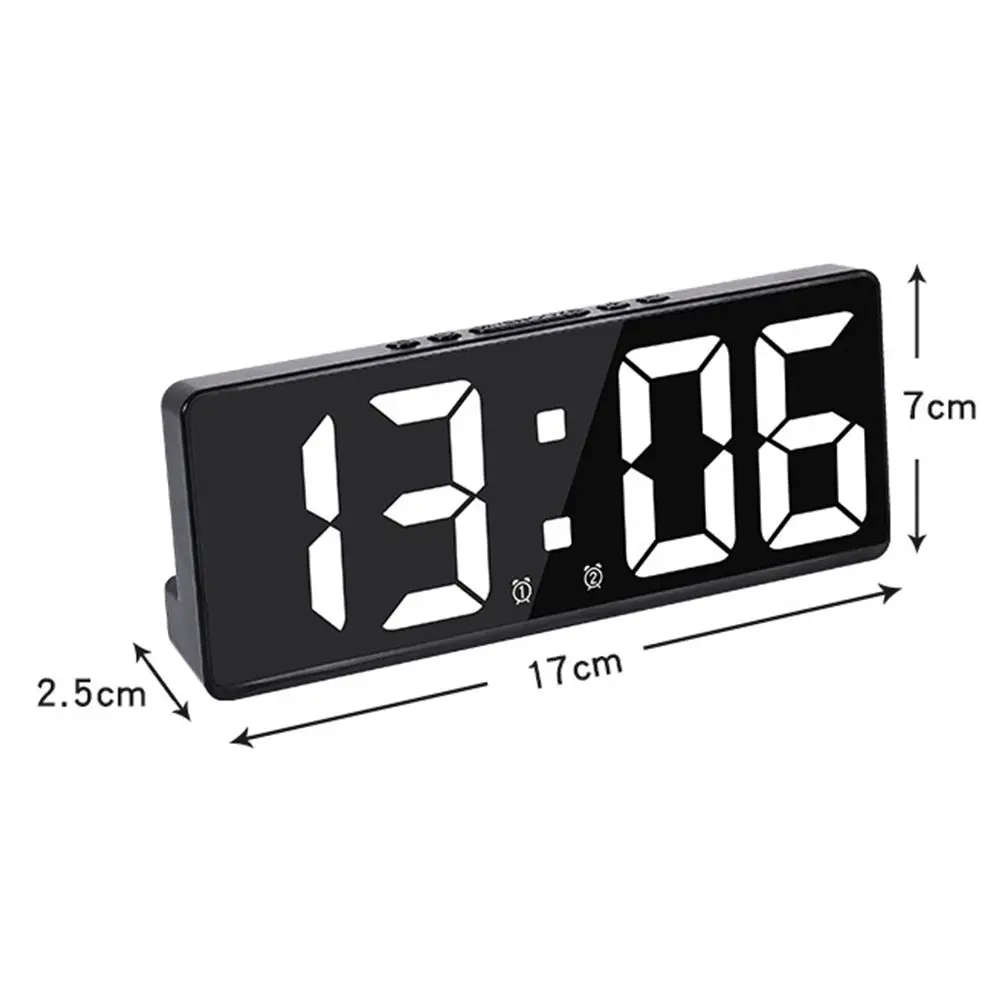 Teperature Snooze Night Mode Desktop Table Clock Voice Control Digital Alarm Clock 12/24H Anti-disturb Funtion LED Clocks Watch