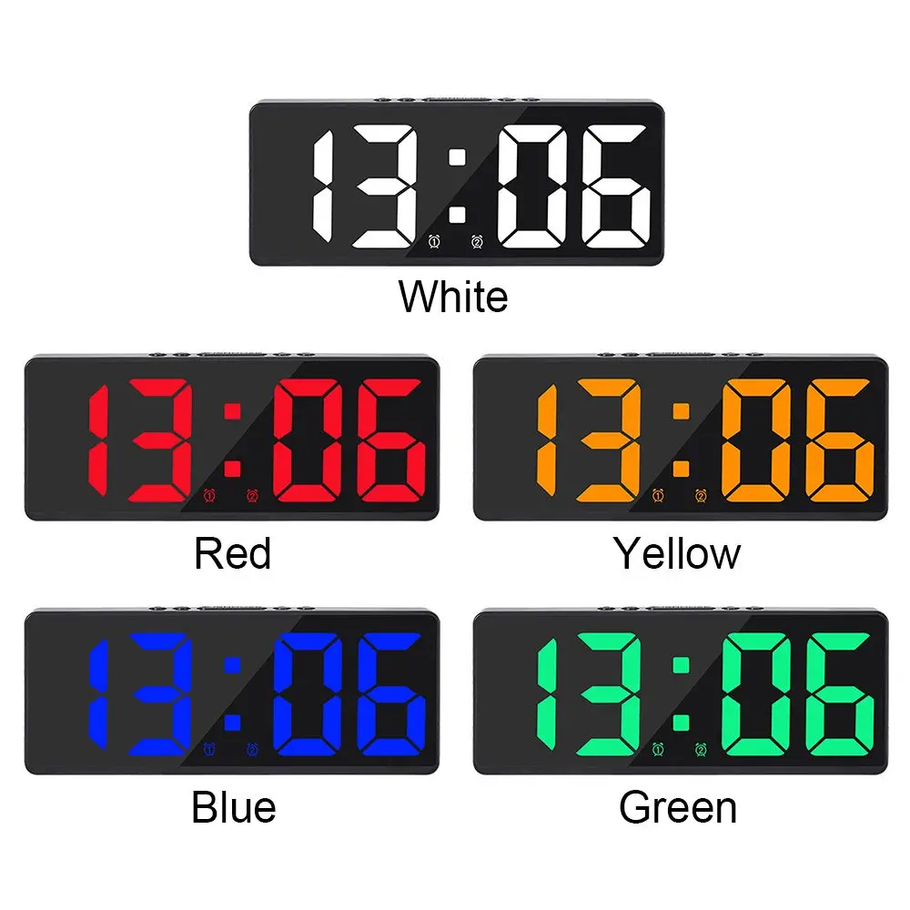 Teperature Snooze Night Mode Desktop Table Clock Voice Control Digital Alarm Clock 12/24H Anti-disturb Funtion LED Clocks Watch