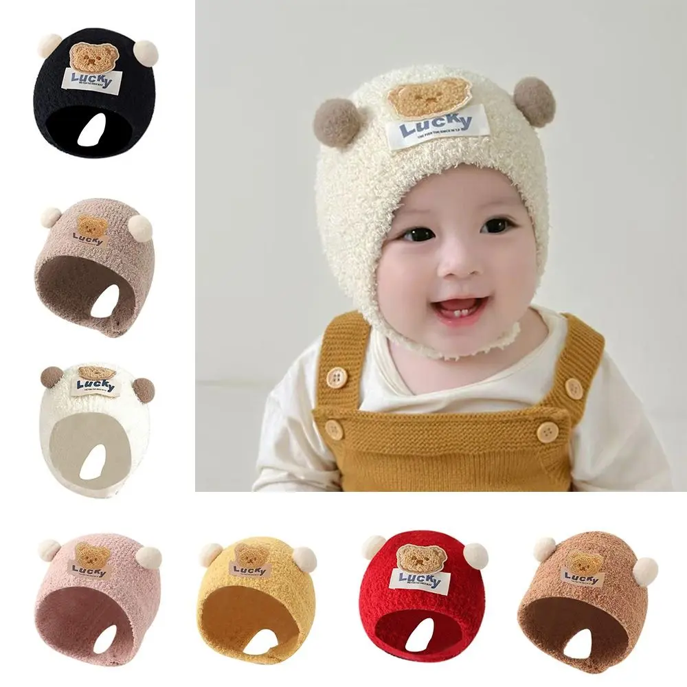 Autumn Winter Warm Hats for Baby Children Kids Toddler Crochet Hat Hip Hop Newborn Beanies Pullover Cap Plush Bonnet Caps