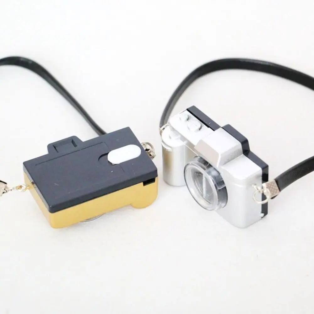 Dollhouse Camera Dollhouse Multicolor Dolls Camera Plastic Shutter and Flash Miniature Camera with Belt Toys