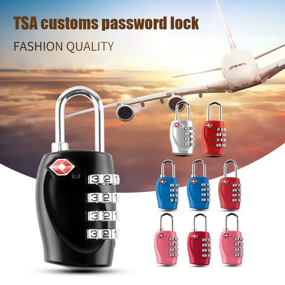 Suitcase Luggage Metal Code Password Locks Padlock TSA Customs Code Lock 4 Dial Digit Password Lock