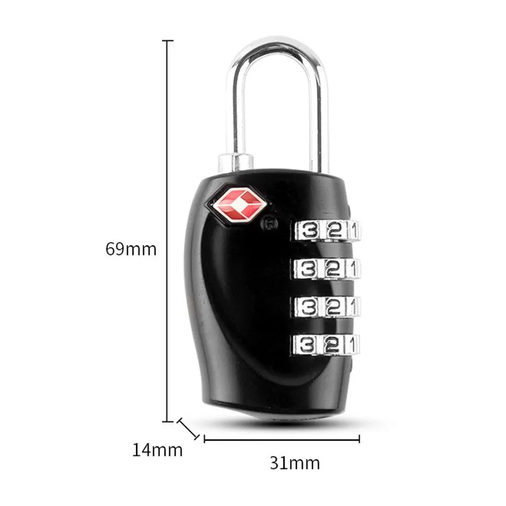 Suitcase Luggage Metal Code Password Locks Padlock TSA Customs Code Lock 4 Dial Digit Password Lock