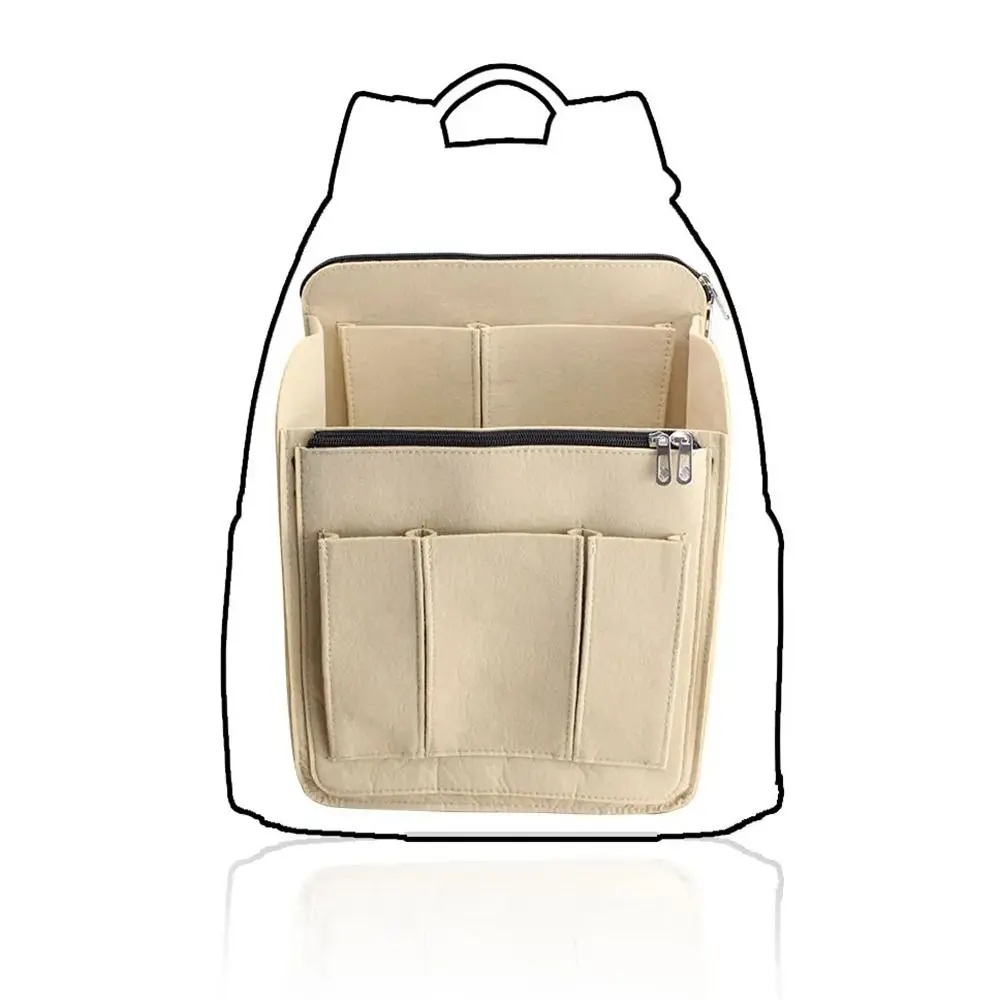 Felt Backpack Inner Bag Liner Bag Multi-Pocket Insert Bag Organizer for Longchamp Backpack Storage Bag