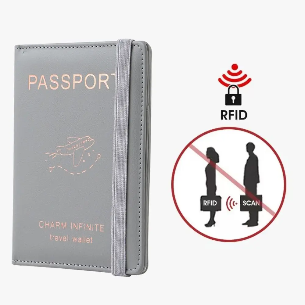 Multi-Function Credit ID Card Women Men PU RFID Passport Cover Passport Protector Wallet Business Document Cover