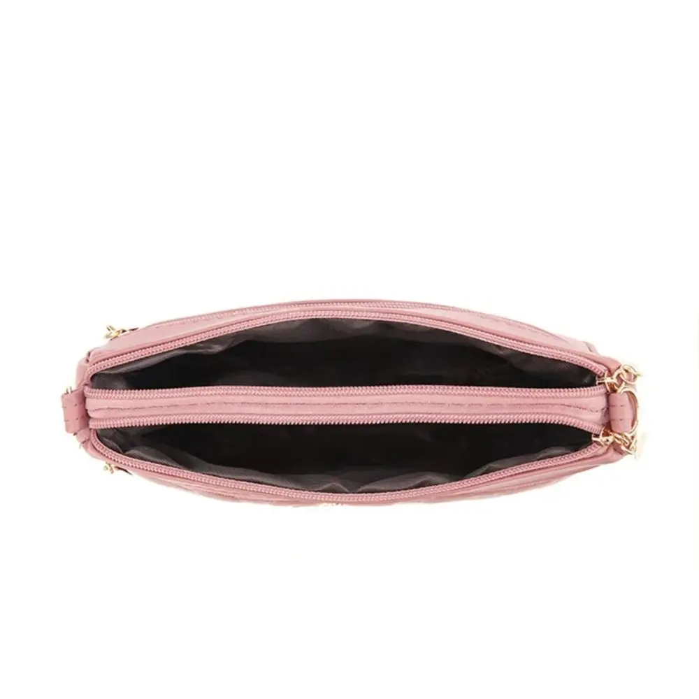 PU Leather Zipper New Fashion Shoulder Bag Crossbody Bags for Women Large Capacity Embroidery Thread Small Purse and Handbags