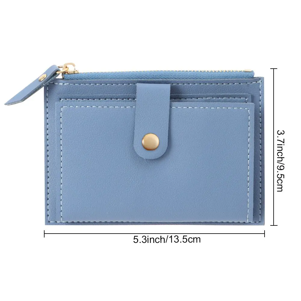 Women Credit Card Holder Bags Fashion Small Wallet Purse Solid Color PU Leather Mini Coin Purse Wallet