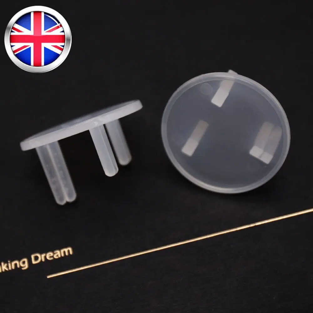 10Pcs ABS Round Shape Protector Plug Cover Outlet Safety Baby UK Power Socket Guard