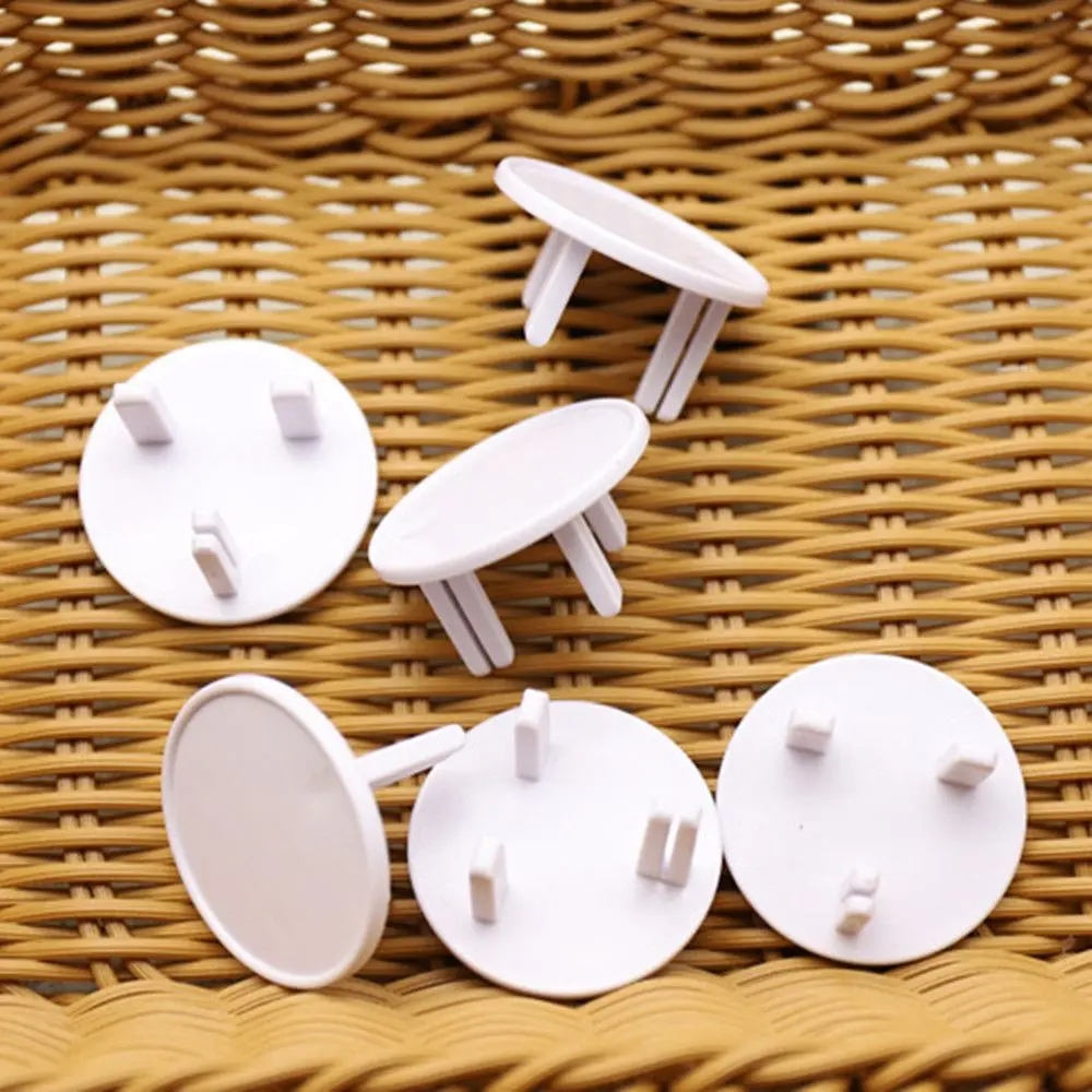 10Pcs ABS Round Shape Protector Plug Cover Outlet Safety Baby UK Power Socket Guard
